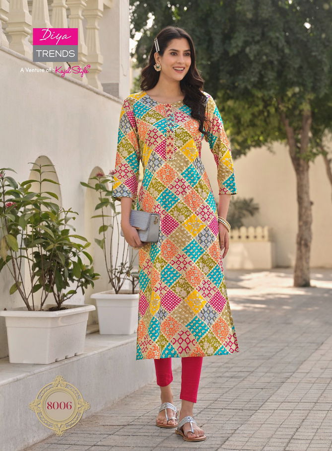 Garden City Vol 8 By Diya Trends  Casual Wear Straight Kurtis Wholesalers In Delhi
